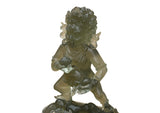 4" Gray Crystal Glass Tibetan Fortune Single Deity Zambala Figure GB061S