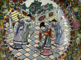 Chinese Vintage Famille Rose People Scenery Porcelain Art Bowl ws4399S