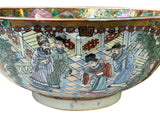 Chinese Vintage Famille Rose People Scenery Porcelain Art Bowl ws4399S