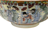 Chinese Vintage Famille Rose People Scenery Porcelain Art Bowl ws4399S