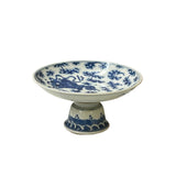 Chinese Blue White Foo Dog  Round Porcelain Goblet Offer Display Plate ws4575S