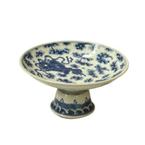 Chinese Blue White Foo Dog  Round Porcelain Goblet Offer Display Plate ws4575S