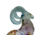 Crystal Glass Ram Standing on Rock Mix Color Art Figure GB733S