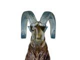 Crystal Glass Ram Standing on Rock Mix Color Art Figure GB733S