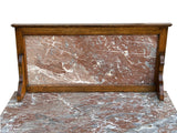 Vintage Medium Brown Rose Pink Marble Stone Top Washstand Side Table Credenza GB110S