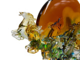 Crystal Glass Wild Horses Galloping Orange Sun Moon Back Sculpture Figure GB711S