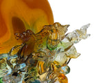 Crystal Glass Wild Horses Galloping Orange Sun Moon Back Sculpture Figure GB711S