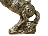 Chinese Silver Pewter Color Mid Rearing Horse Metal Figure ws4926S