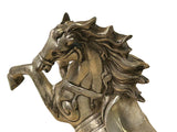 Chinese Silver Pewter Color Mid Rearing Horse Metal Figure ws4926S