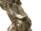 Chinese Silver Pewter Color Mid Rearing Horse Metal Figure ws4926S