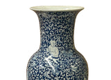 Oriental Blue White Kids Among Flower Graphic Porcelain Art Vase GB292S