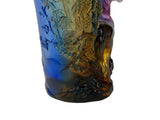 Crystal Glass Horse Theme Oval Brush Pot Vase Shape Mix Color Art Figure GB752S