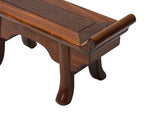 8" Chinese Light Brown Altar Point Edge Shape Accent Wood Display Stand st1207S