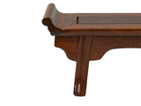 8" Chinese Light Brown Altar Point Edge Shape Accent Wood Display Stand st1207S