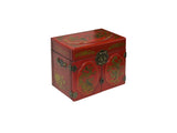 Chinese Oriental Red Dragon Phoenix Mirror Rectangular Jewelry Box GB783S