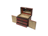 Chinese Oriental Red Dragon Phoenix Mirror Rectangular Jewelry Box GB783S