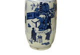 Oriental Blue White People House Gathering Graphic Porcelain Art Vase GB331S