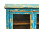 Shabby Chic Turquoise Blue Half-Glass Doors Medium Size Cabinet cs5382NS