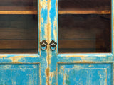 Shabby Chic Turquoise Blue Half-Glass Doors Medium Size Cabinet cs5382NS