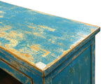 Shabby Chic Turquoise Blue Half-Glass Doors Medium Size Cabinet cs5382NS