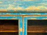 Shabby Chic Turquoise Blue Half-Glass Doors Medium Size Cabinet cs5382NS