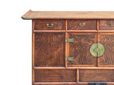 Oriental Brown Brass Hardware Drawers Accent Storage Cabinet GB115S