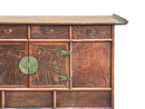 Oriental Brown Brass Hardware Drawers Accent Storage Cabinet GB115S
