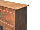 Oriental Brown Brass Hardware Drawers Accent Storage Cabinet GB115S
