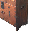 Oriental Brown Brass Hardware Drawers Accent Storage Cabinet GB115S