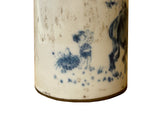 Chinese Distressed White Porcelain Blue Kids Cow Graphic Holder Vase GB687S