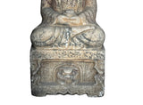 Chinese Distressed Brown Gray Stone Sitting Meditation Buddha Statue GB189S