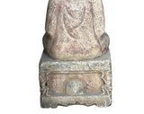 Chinese Distressed Brown Gray Stone Sitting Meditation Buddha Statue GB189S