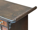 Oriental Two Brown Tone Butterflies Hardware  End Table Nightstand GB120S