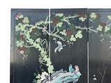 Chinese Black Base Color Flower Birds Graphic Floor Screen Divider GB121S