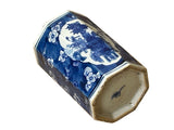 4" Small Octagonal Blue White Flower Vases Graphic Porcelain Art Vase ws5049S