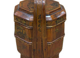Vintage Oriental Octagonal Golden Graphic Stack Wedding Basket Display GB123S