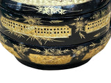 Vintage Oriental Black Golden Graphic Stack Wedding Basket Display GB131S