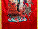 Vintage Chinese Shoulao Longevity Peach Deer Embroidery Fabric Tapestry Art GB795S