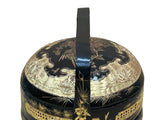 Vintage Oriental Black Golden Graphic Stack Wedding Basket Display GB131S