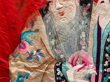 Vintage Chinese Shoulao Longevity Peach Deer Embroidery Fabric Tapestry Art GB795S