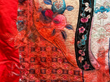 Vintage Chinese Shoulao Longevity Peach Deer Embroidery Fabric Tapestry Art GB795S
