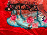 Vintage Chinese Shoulao Longevity Peach Deer Embroidery Fabric Tapestry Art GB795S
