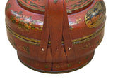 Vintage Oriental Brick Red Golden Graphic Stack Wedding Basket Display GB130S