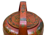 Vintage Oriental Brick Red Golden Graphic Stack Wedding Basket Display GB130S