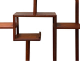 Chinese Brown Rectangular Table Top Layers Curio Display Stand GB713S
