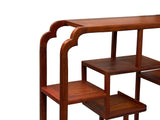 Chinese Brown Rectangular Table Top Layers Curio Display Stand GB713S