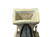 Small Distressed Finish Pear Shape Blue White Graphic Porcelain Vase ws5055S