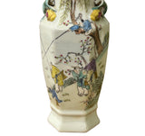 Chinese Scenery Graphic Hexagonal White Porcelain Art Vase GB660S