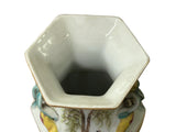 Chinese Scenery Graphic Hexagonal White Porcelain Art Vase GB660S