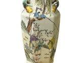 Chinese Scenery Graphic Hexagonal White Porcelain Art Vase GB659S